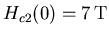 $H_{c2}(0) = 7\,\mathrm{T}$