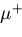 \begin{displaymath}
\pi^+ \rightarrow \mu^+ + \nu_\mu
\end{displaymath}