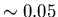 $\sim 0.05$