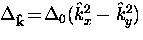 $\Delta_{{\bf \hat{k}}} \! = \! \Delta_0 (\hat{k}_x^2 - \hat{k}_y^2)$
