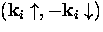 $({\bf k}_i \uparrow, -{\bf k}_i \downarrow)$